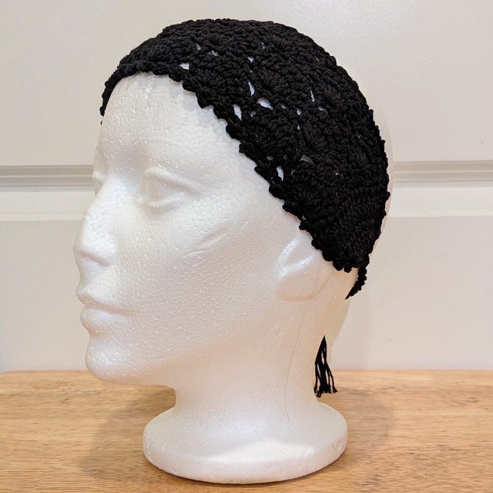 NWOT Beckwoman Handmade Crocheted Cotton Tie Back Hairband - Picture 6 of 7